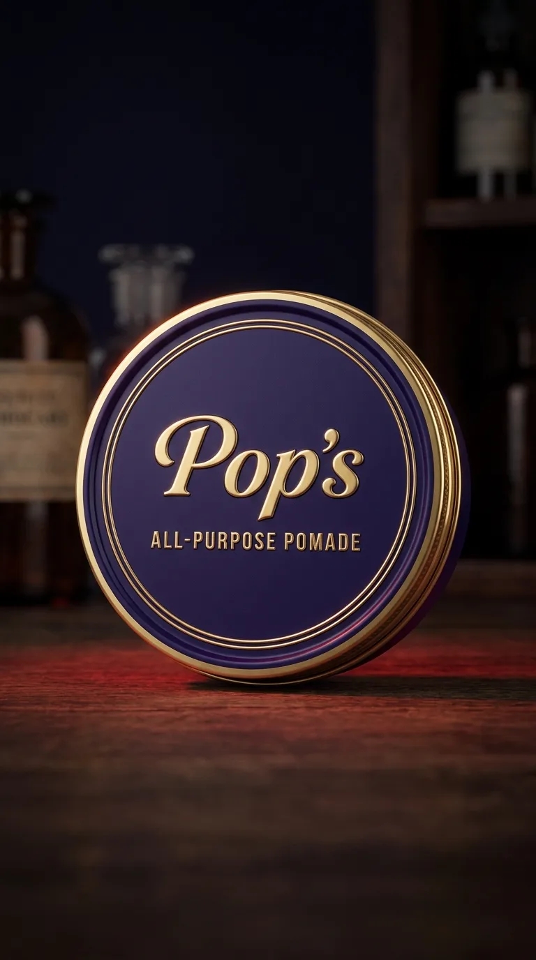 Pop's All-Purpose Pomade tin, handmade by Toni Touchh